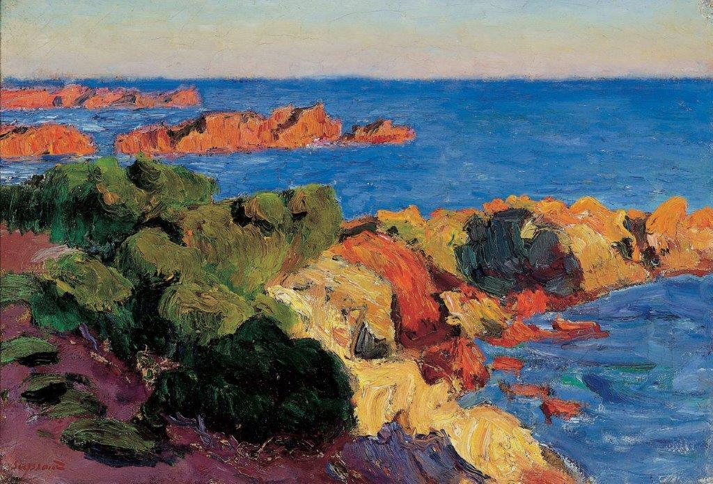 René SEYSSAUD, Les roches rouges à Agay, 1901, Huile sur toile 51x75cm-Musée Regards de Provence